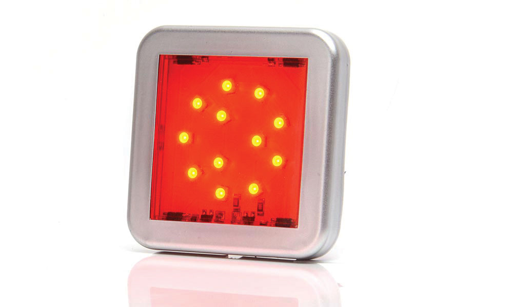 WAS SQUARE POSITION LAMP 12 LEDS RED 12-24V